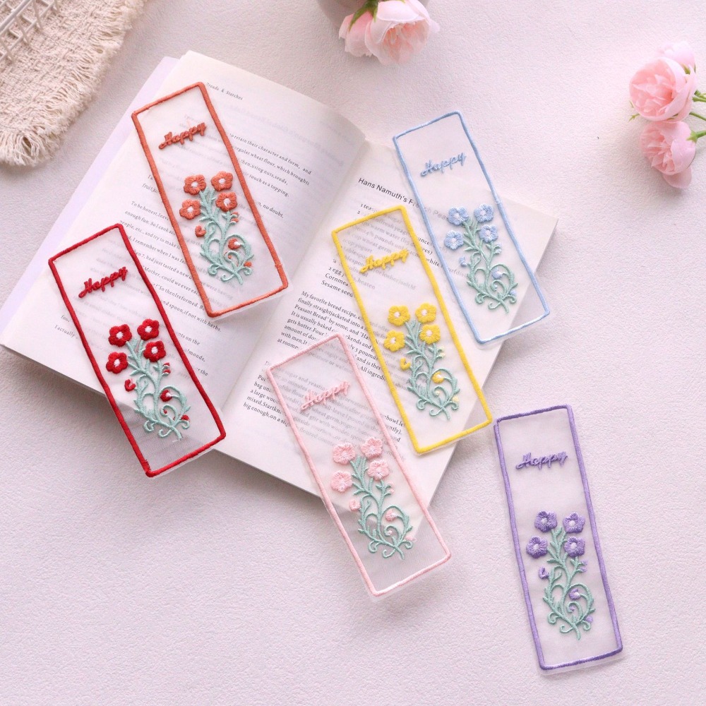 Dried Flower Bookmark - Penanda Buku Organza Transparan Kreatif dengan