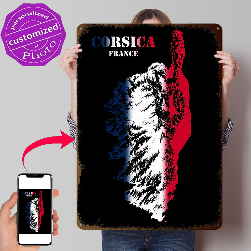 Custom Map Poster - Poster Logam Peta Relief Kontur Topografi