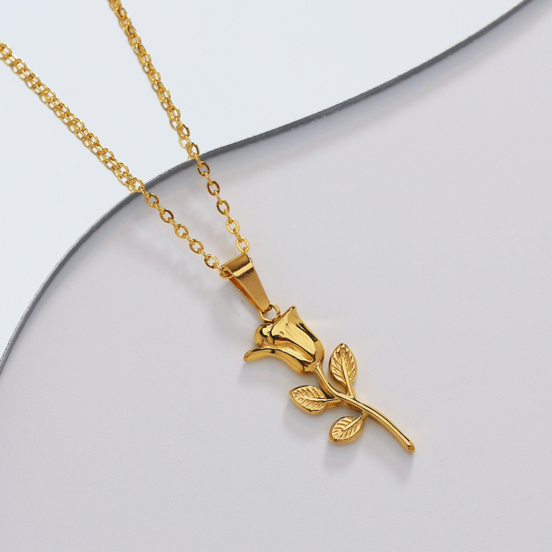 Birth Flower Necklace - 316 mode baja tahan karat kalung
