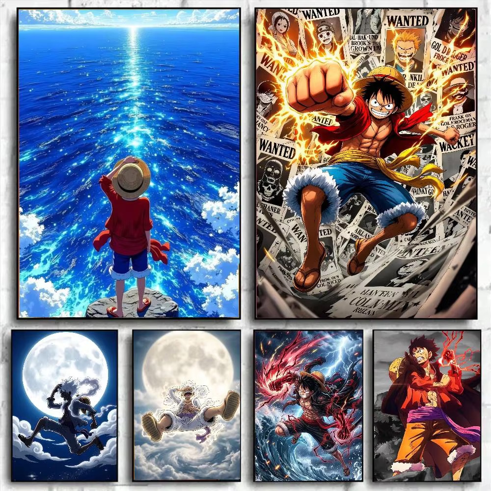Photo Mosaic Print - Lukisan Berlian Anime Jepang Luffy One