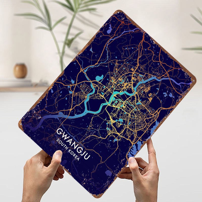 Poster Logam Tekstur 3D Peta K - Custom Map Poster ulasan dan harga