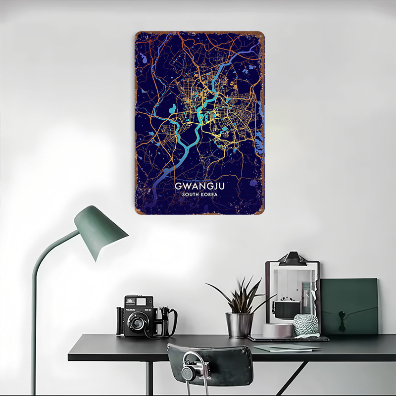 Poster Logam Tekstur 3D Peta K - Custom Map Poster ulasan dan harga