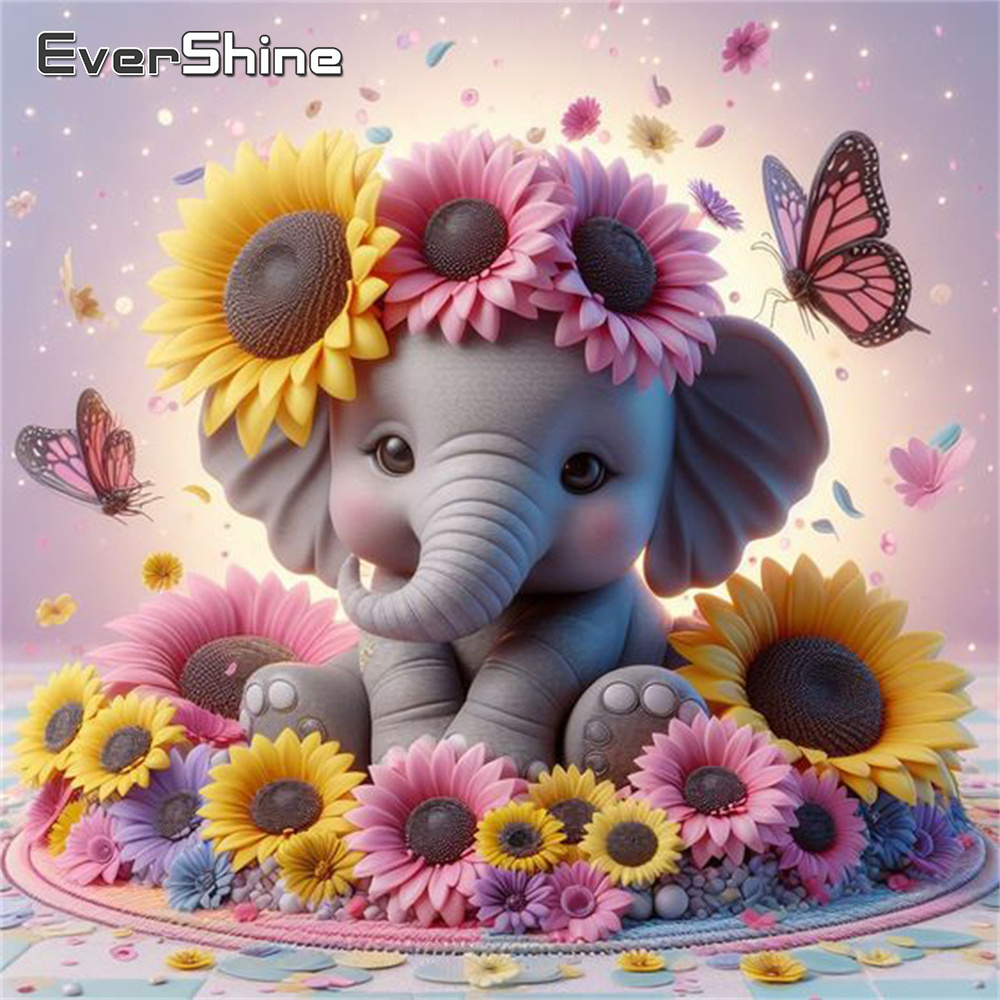 Evershine gajah lukisan berlia - Photo Mosaic Print ulasan dan harga