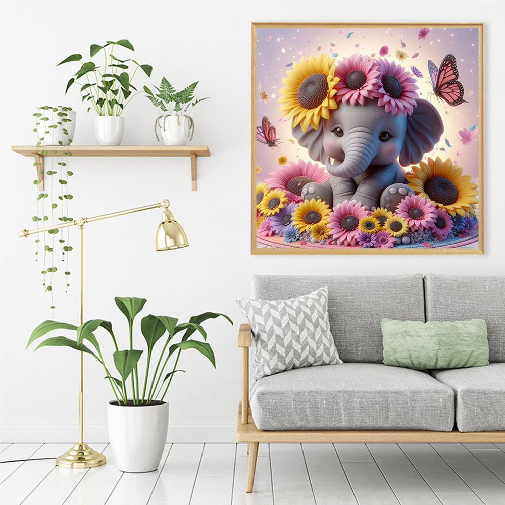 Evershine gajah lukisan berlia - Photo Mosaic Print ulasan dan harga